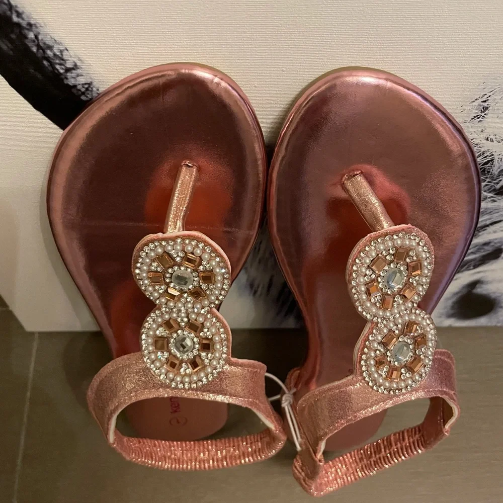 NWT Kensie Girl Sandal Size 1 Pink Shine - Picture 4 of 14
